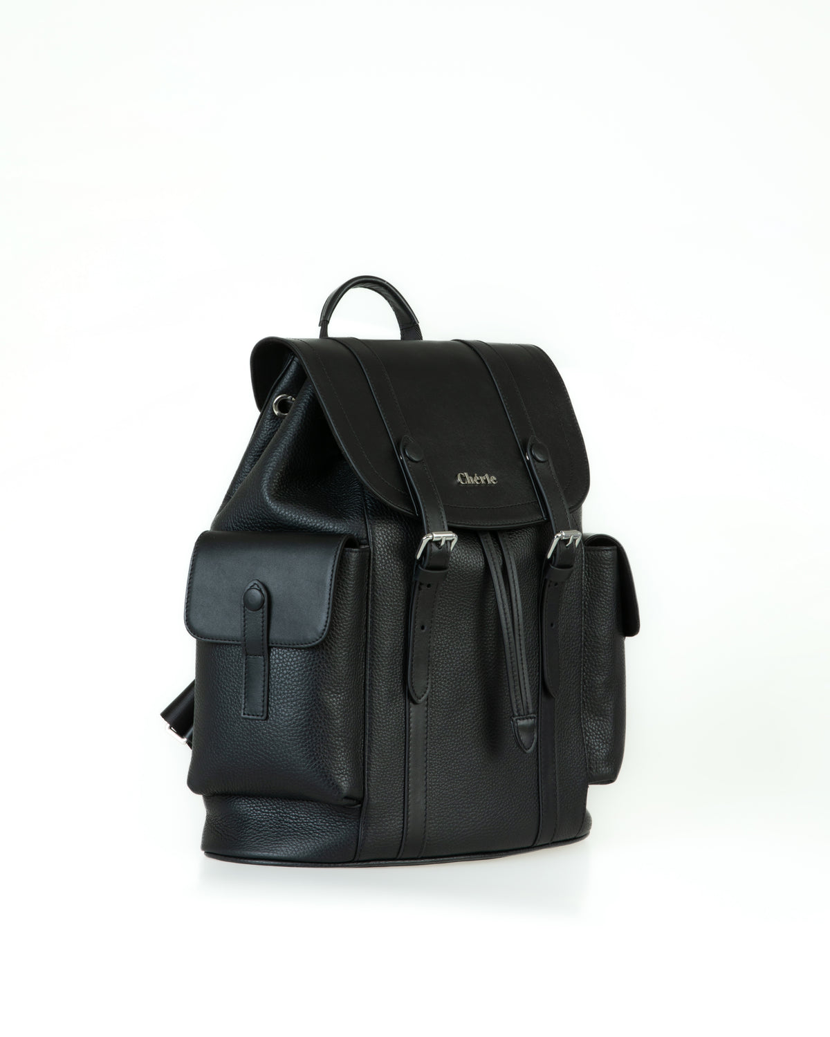 cosby black leather backpack