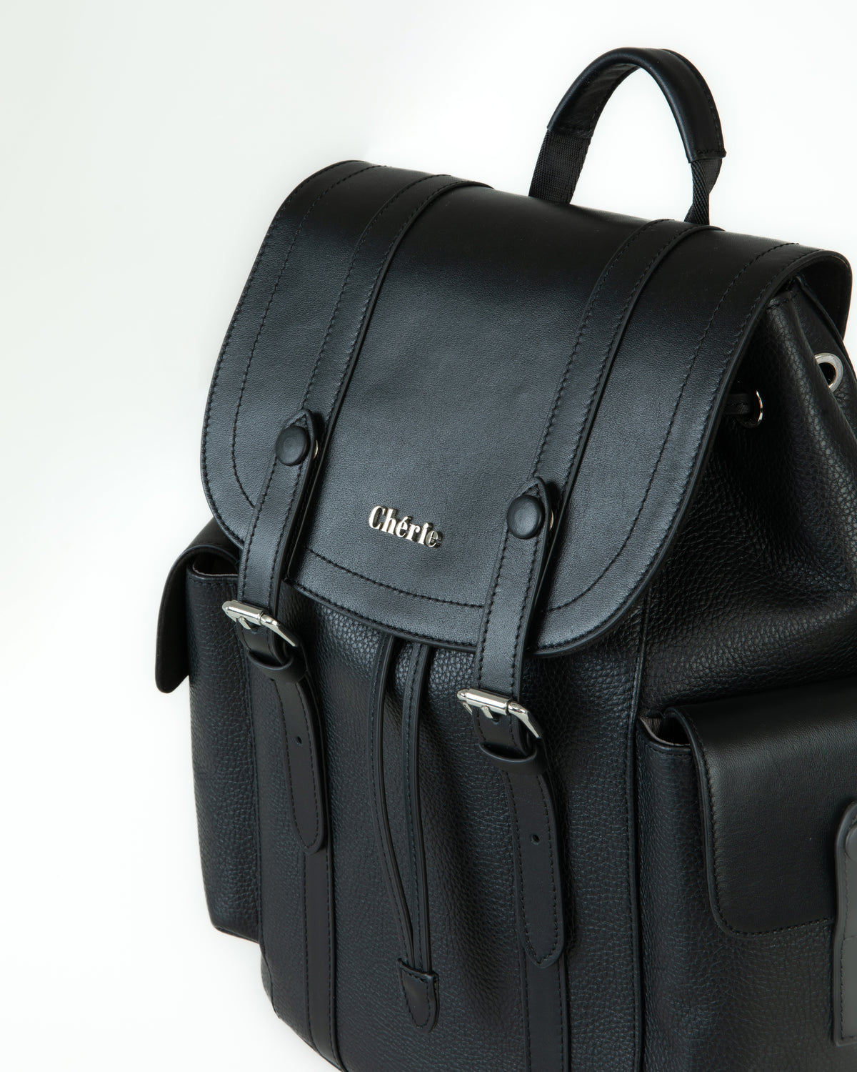 cosby black leather backpack