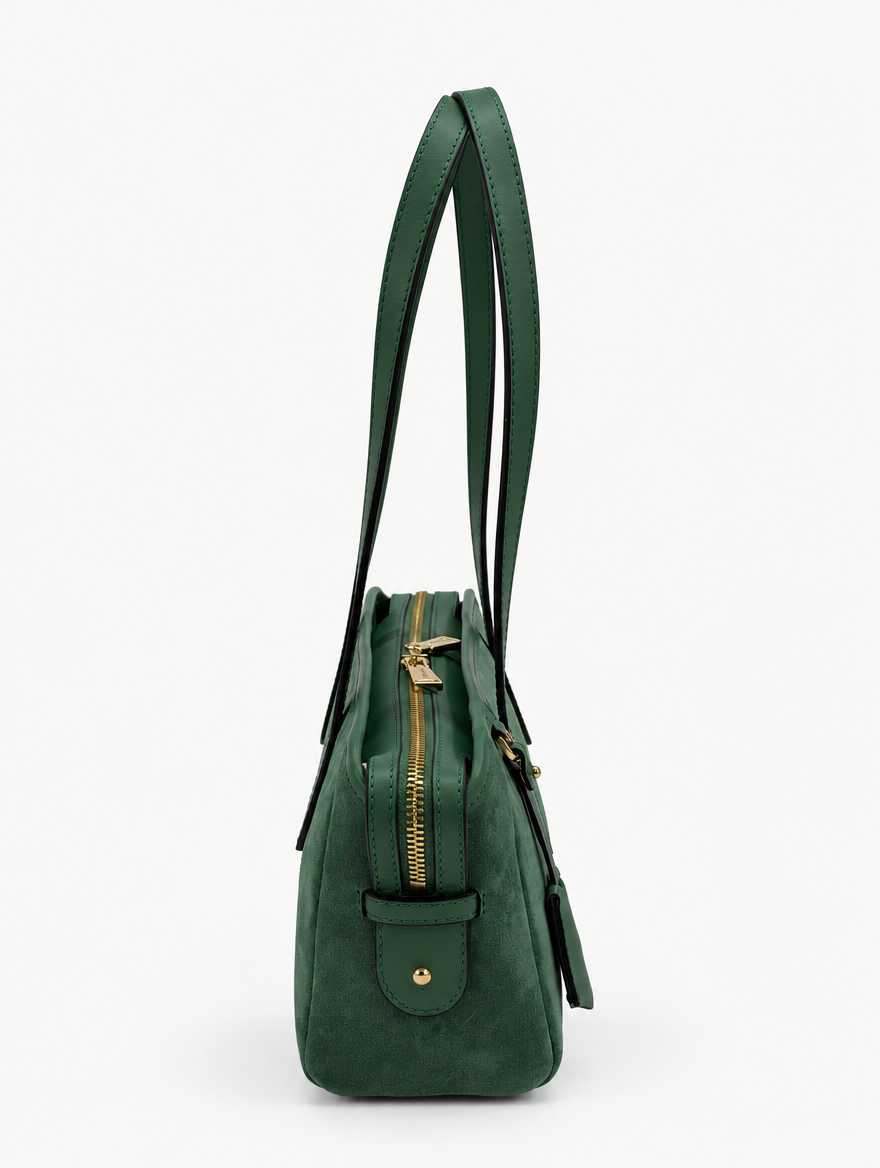 RACHEL SHOULDER - GREEN SUEDE