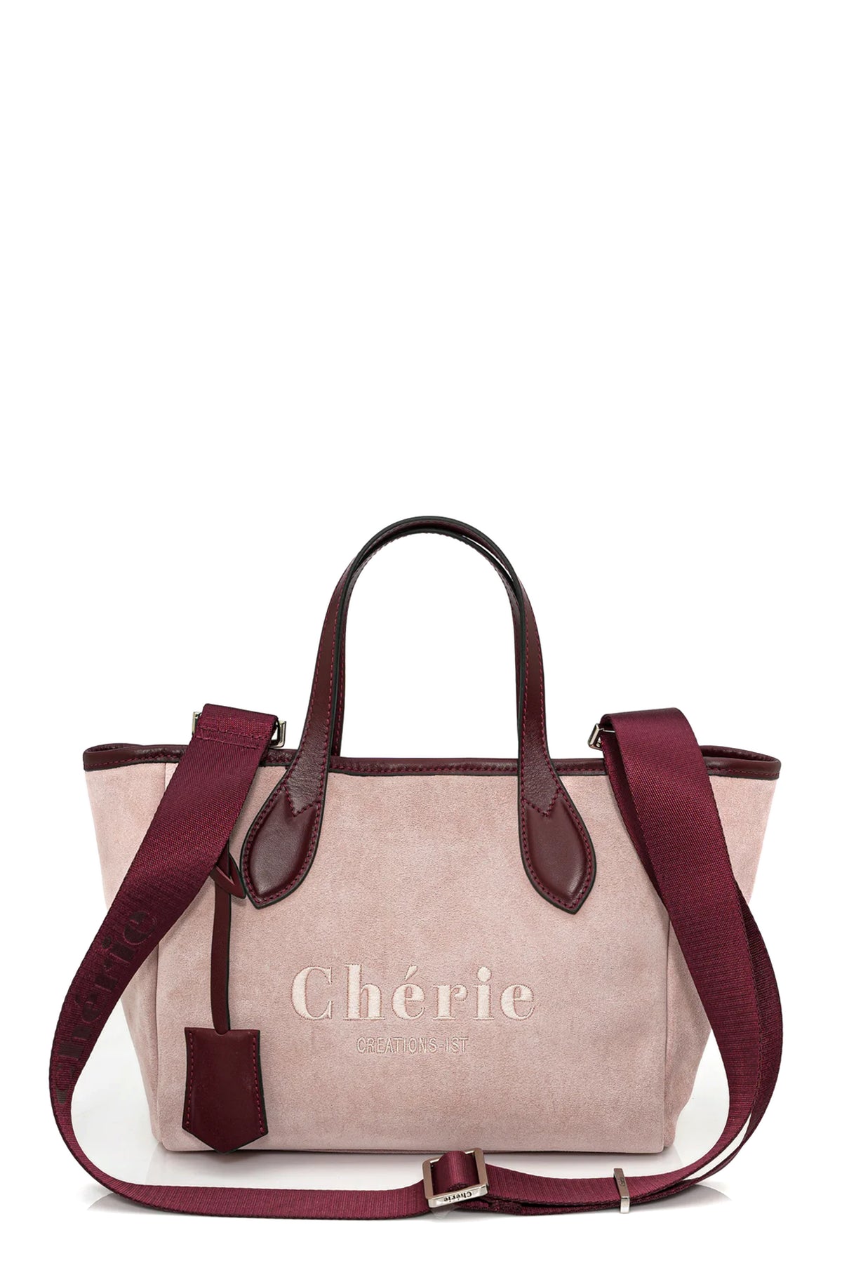 Rachel Pink Suede/Burgundy leather