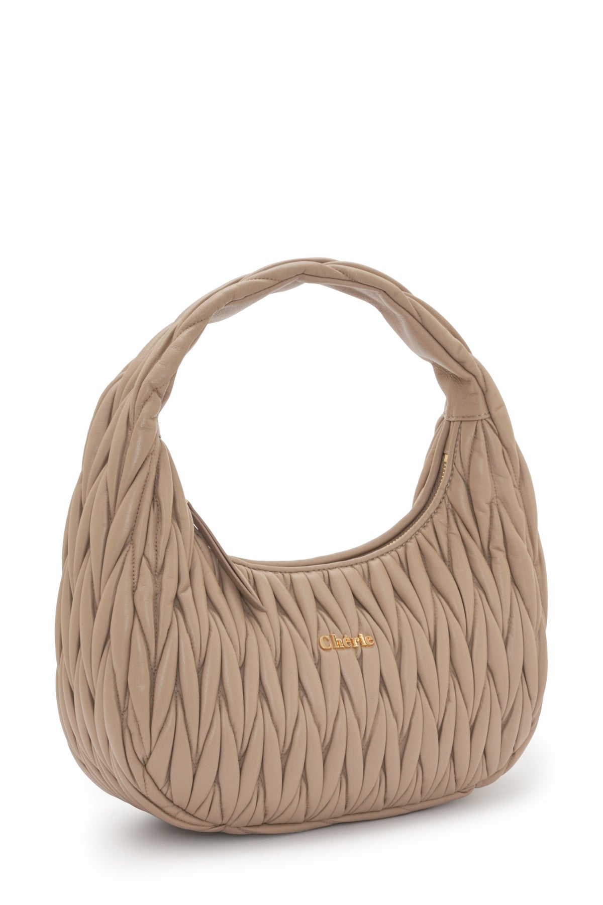 Phoebe leather large taupe