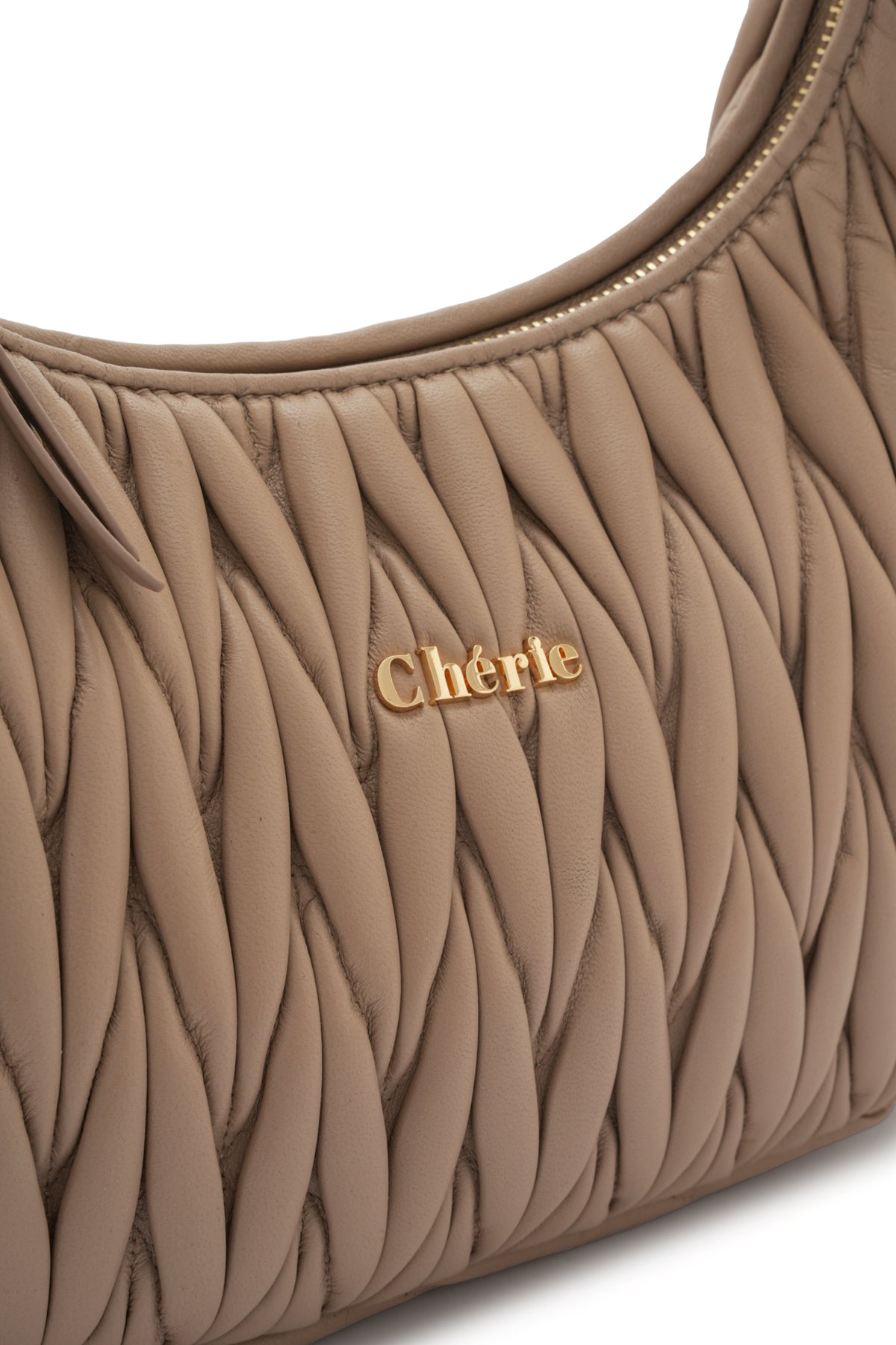 Phoebe leather large taupe