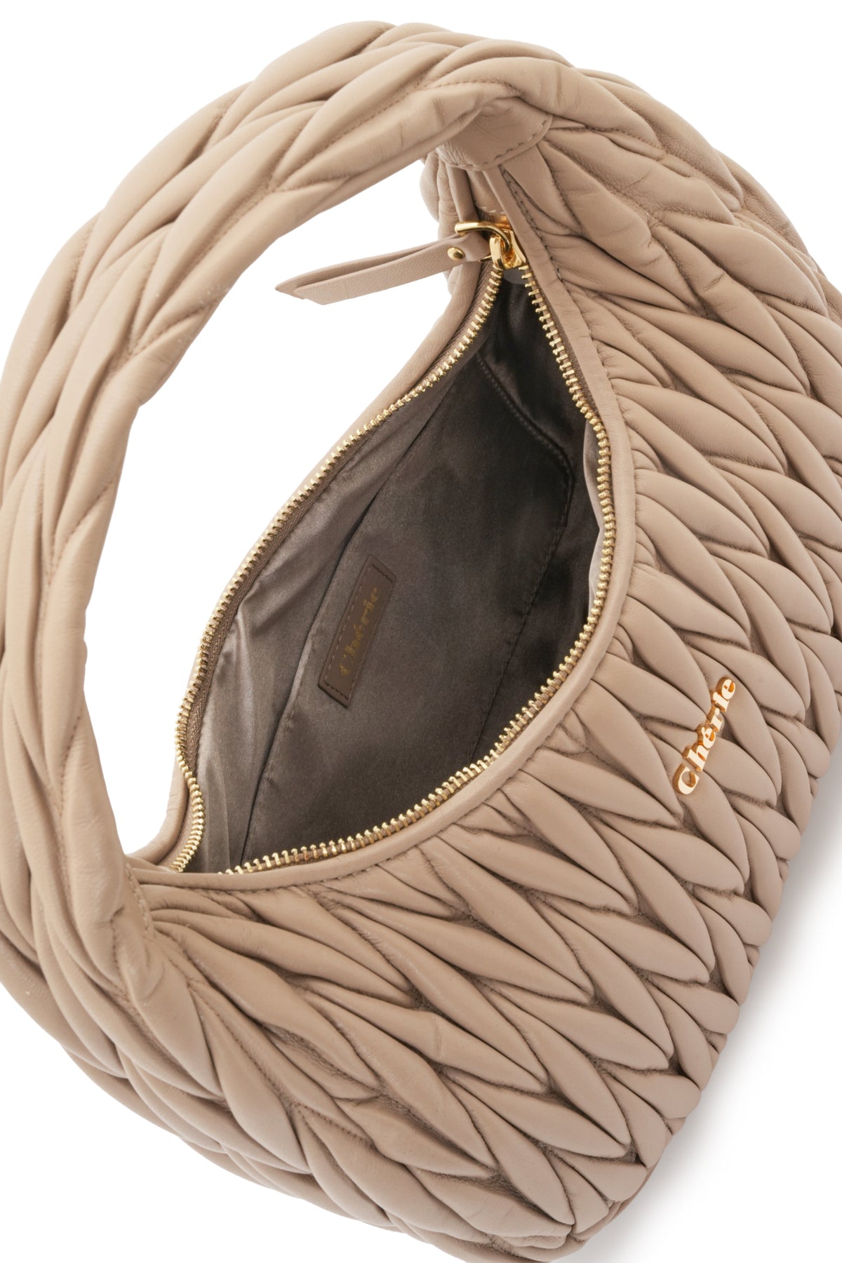 Phoebe leather large taupe