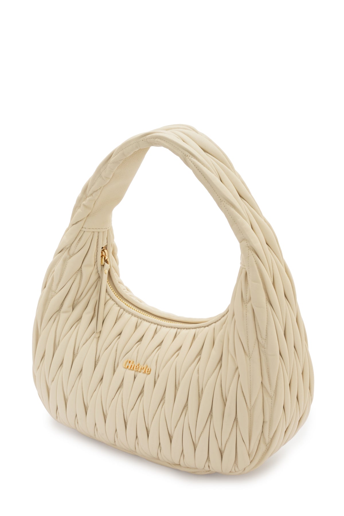 Phoebe leather large beige