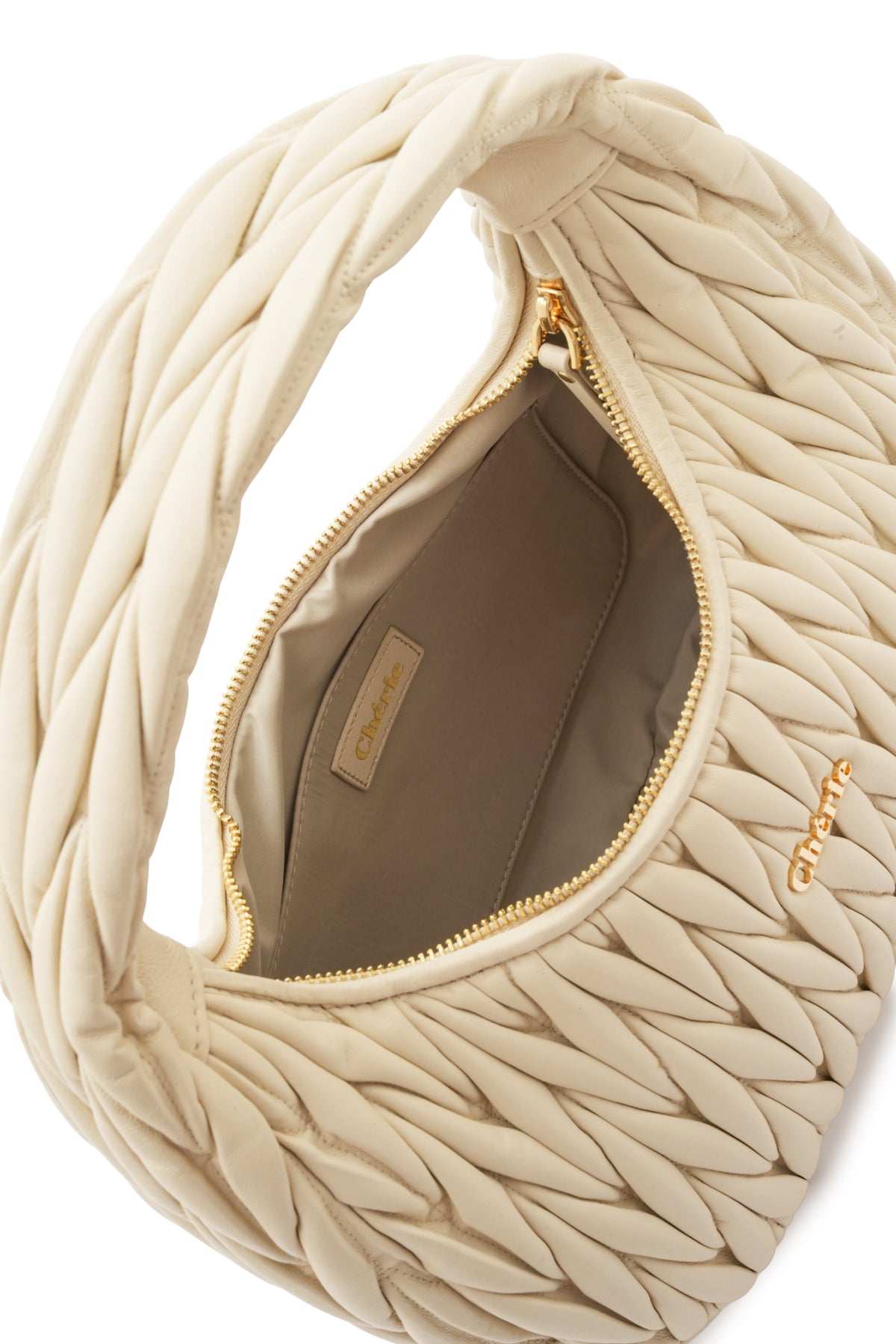 Phoebe leather large beige