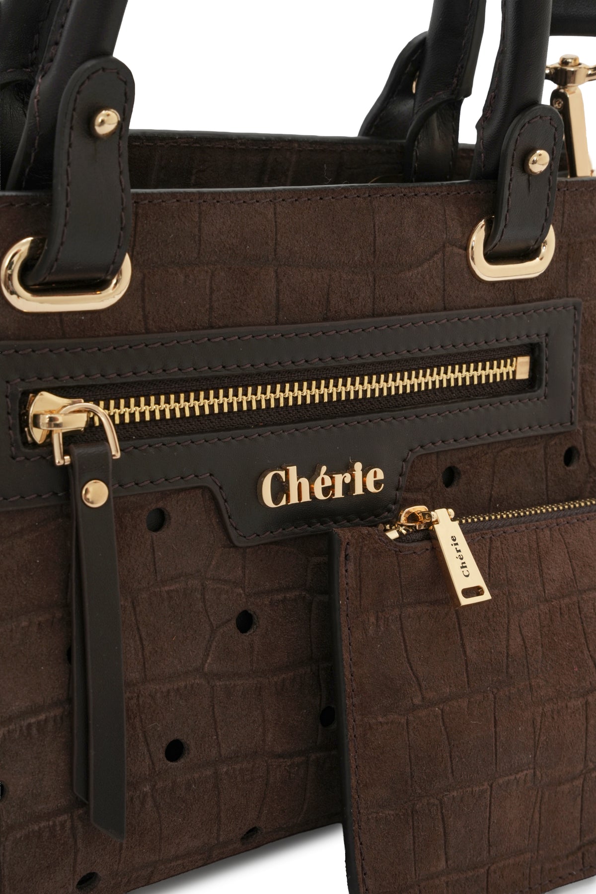 Paris - Brown Croc Suede Mini
