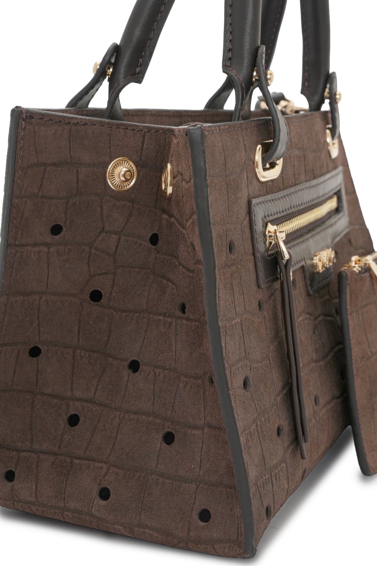 Paris - Brown Croc Suede Mini
