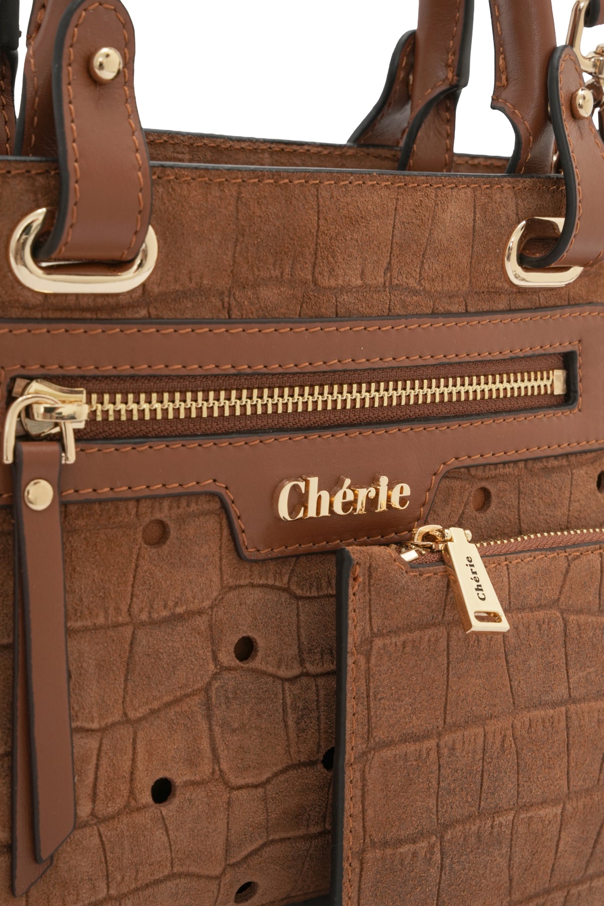 Paris - Tan Croc Suede Mini