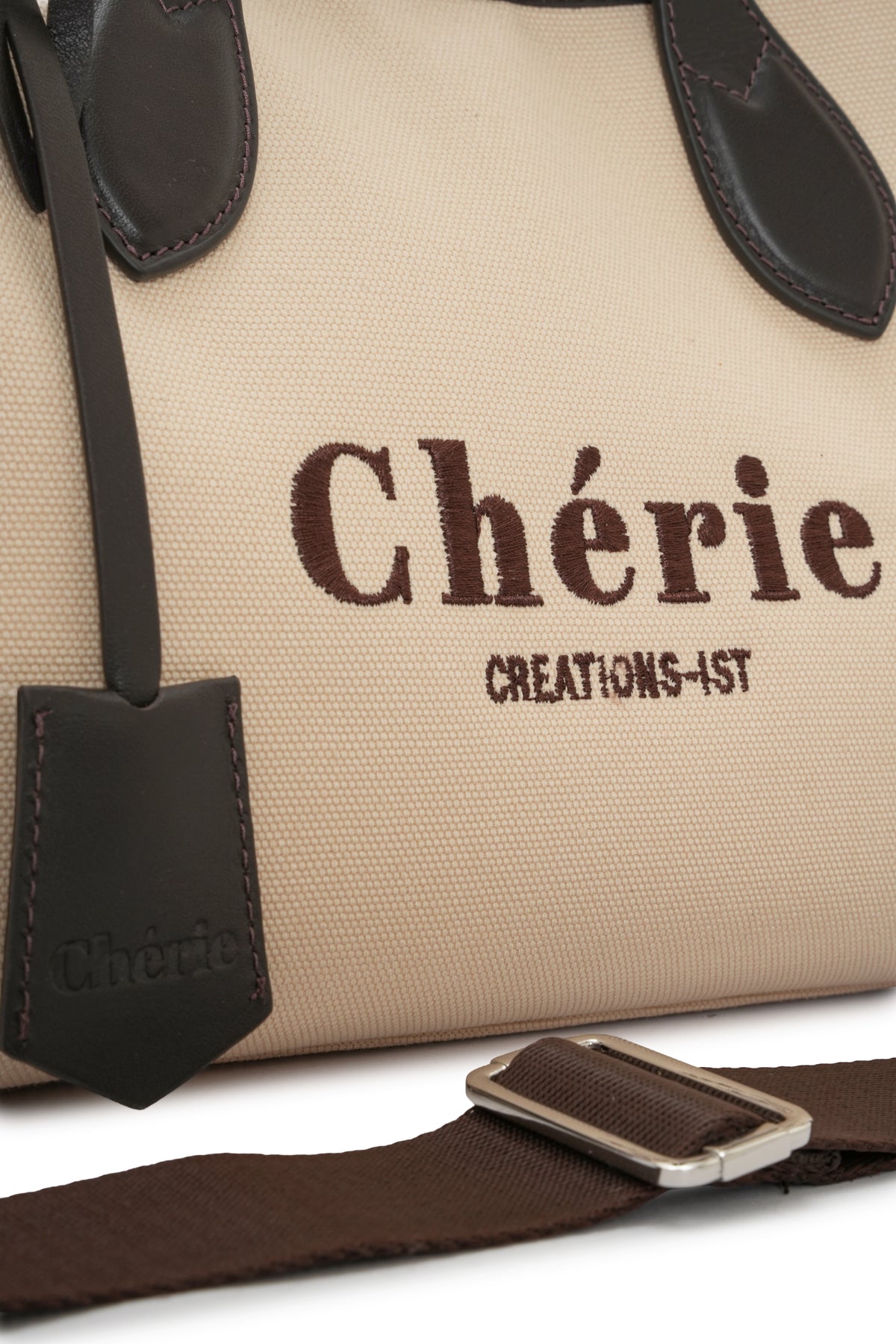 Rachel Canvas Medium Bej - Brown Leather