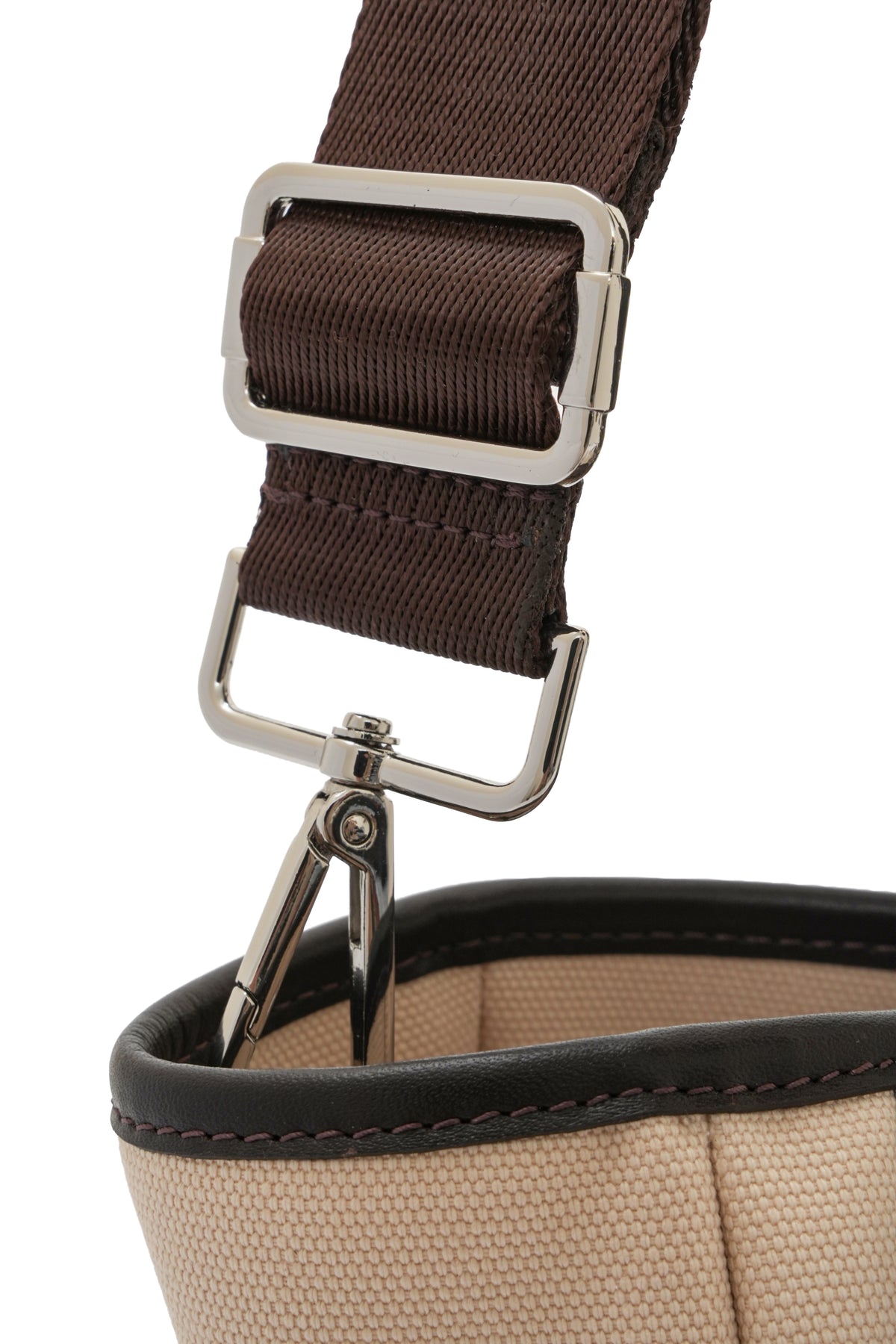 Rachel Canvas Medium Bej - Brown Leather