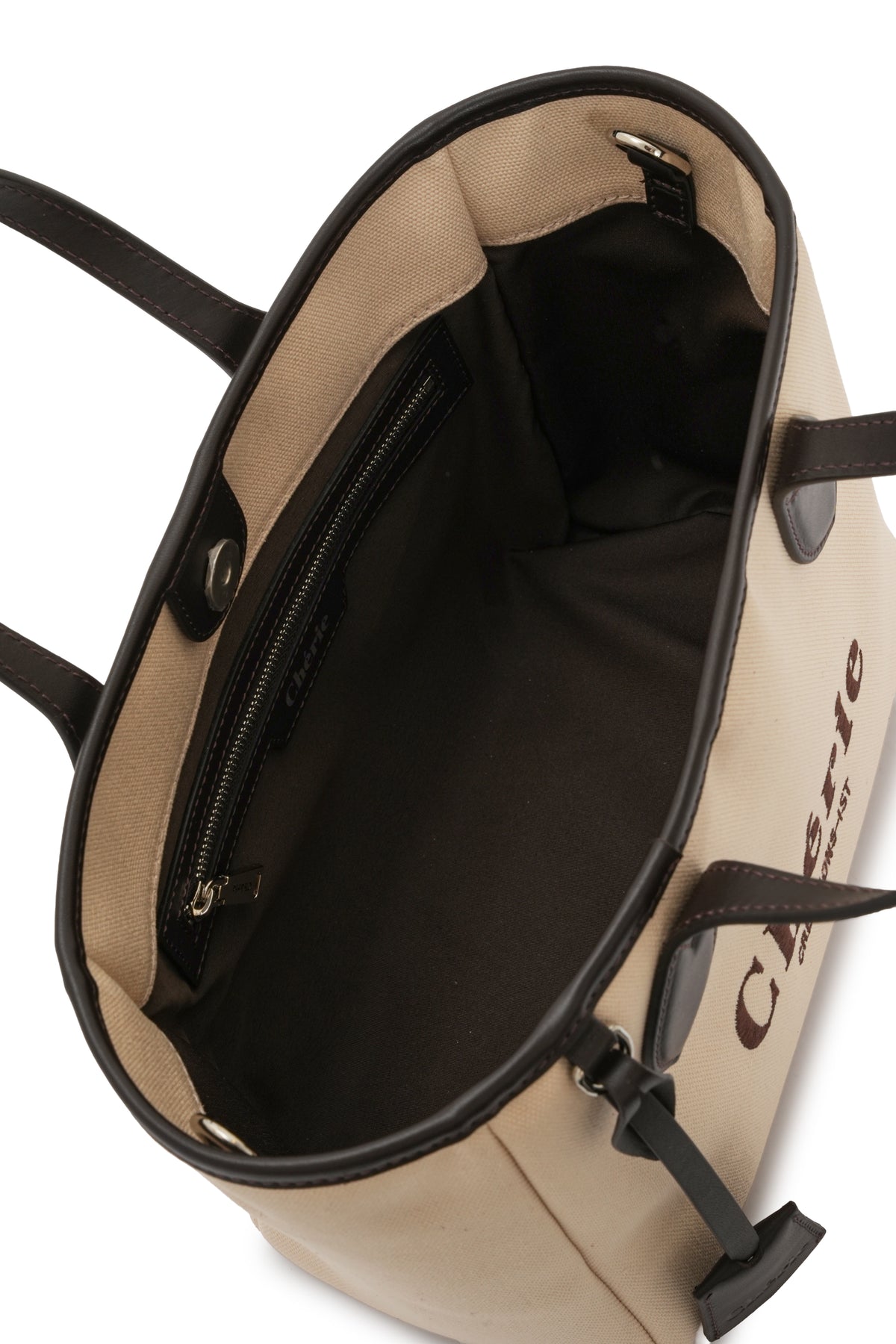 Rachel Canvas Medium Bej - Brown Leather