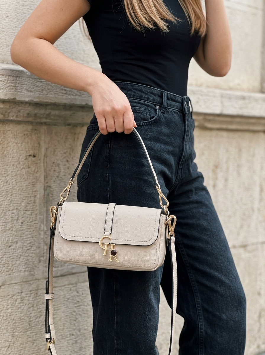 Stella Beige Vegan Leather Mini - model üzerinde