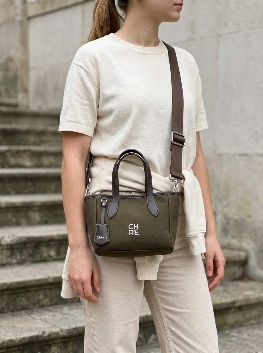 Rachel No2 Khaki model üzerinde