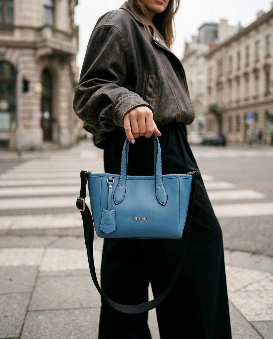 Rachel Baby Blue Leather - model
