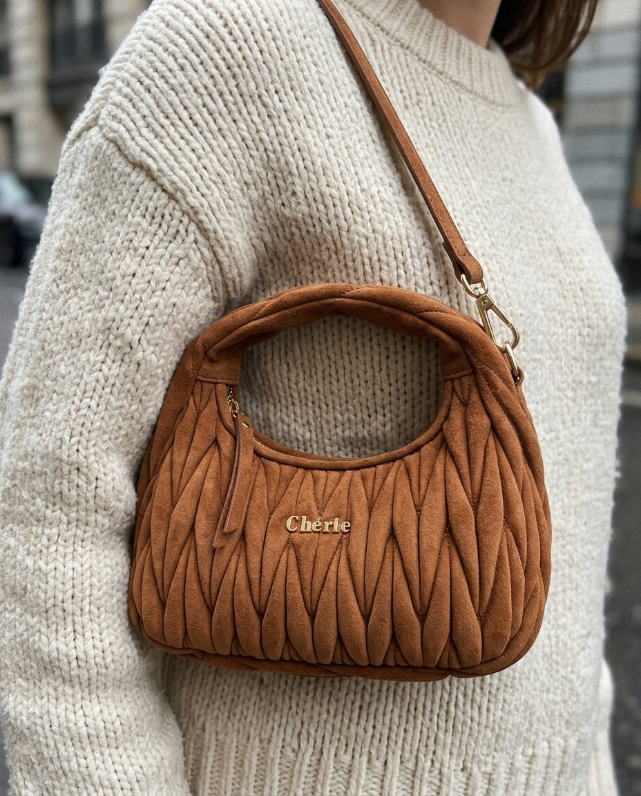 Phoebe suede tan - model