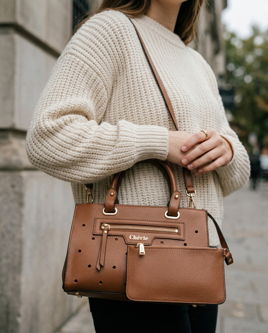 Paris Tan Vegan Leather Mini - model