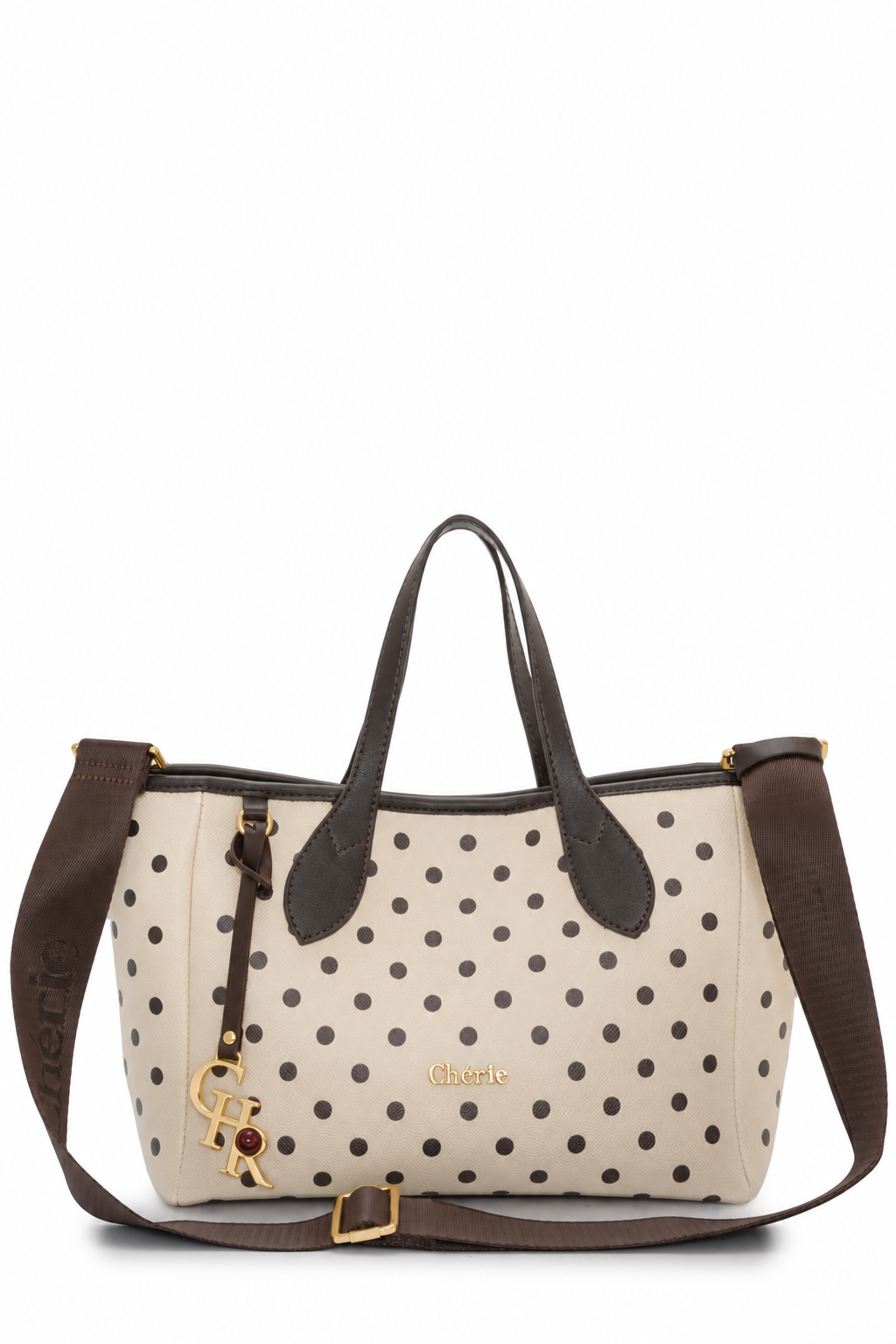 Rachel Beige Medium vegan deri – altın renk aksesuarlar