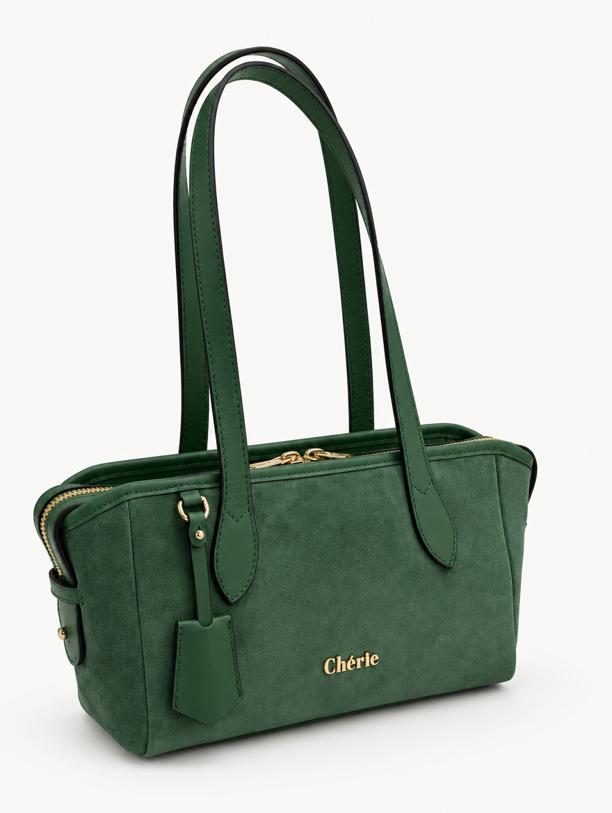 RACHEL SHOULDER - GREEN SUEDE