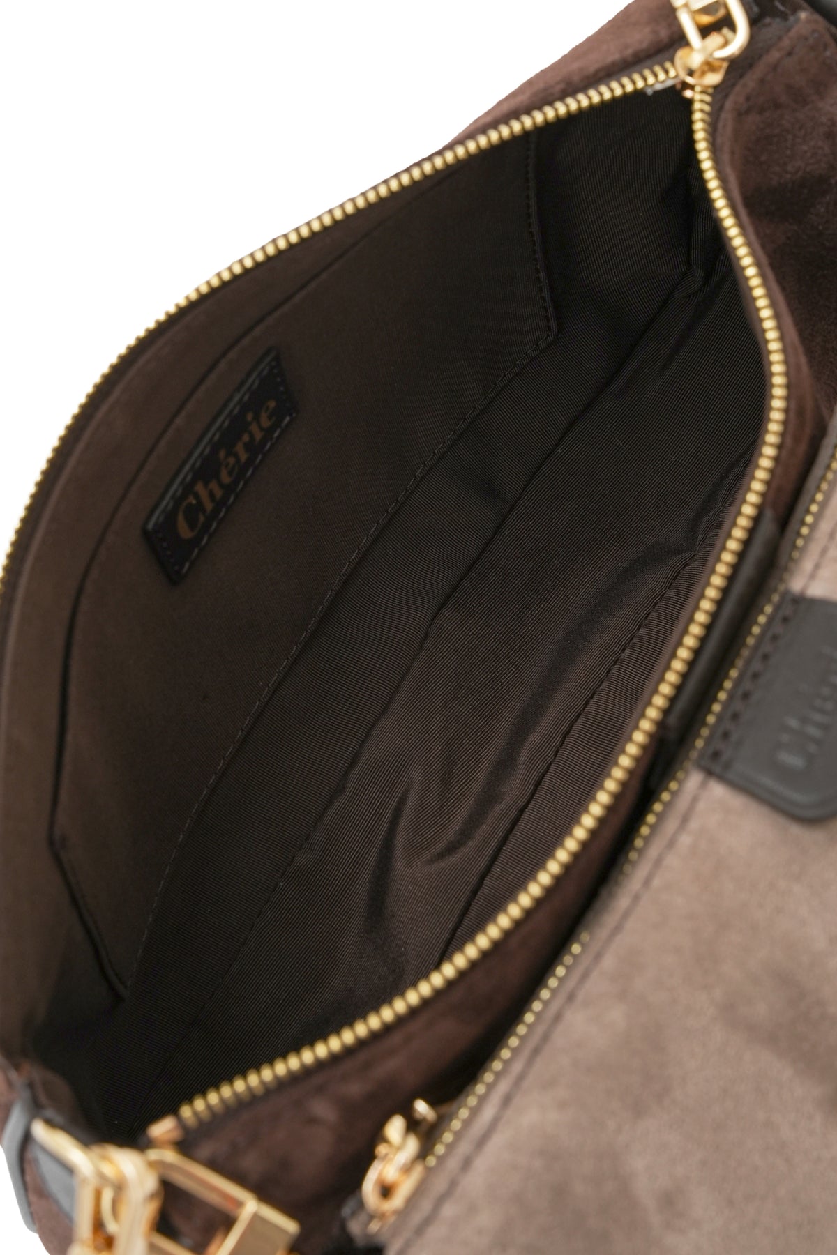 Lovita suede brown/taupe