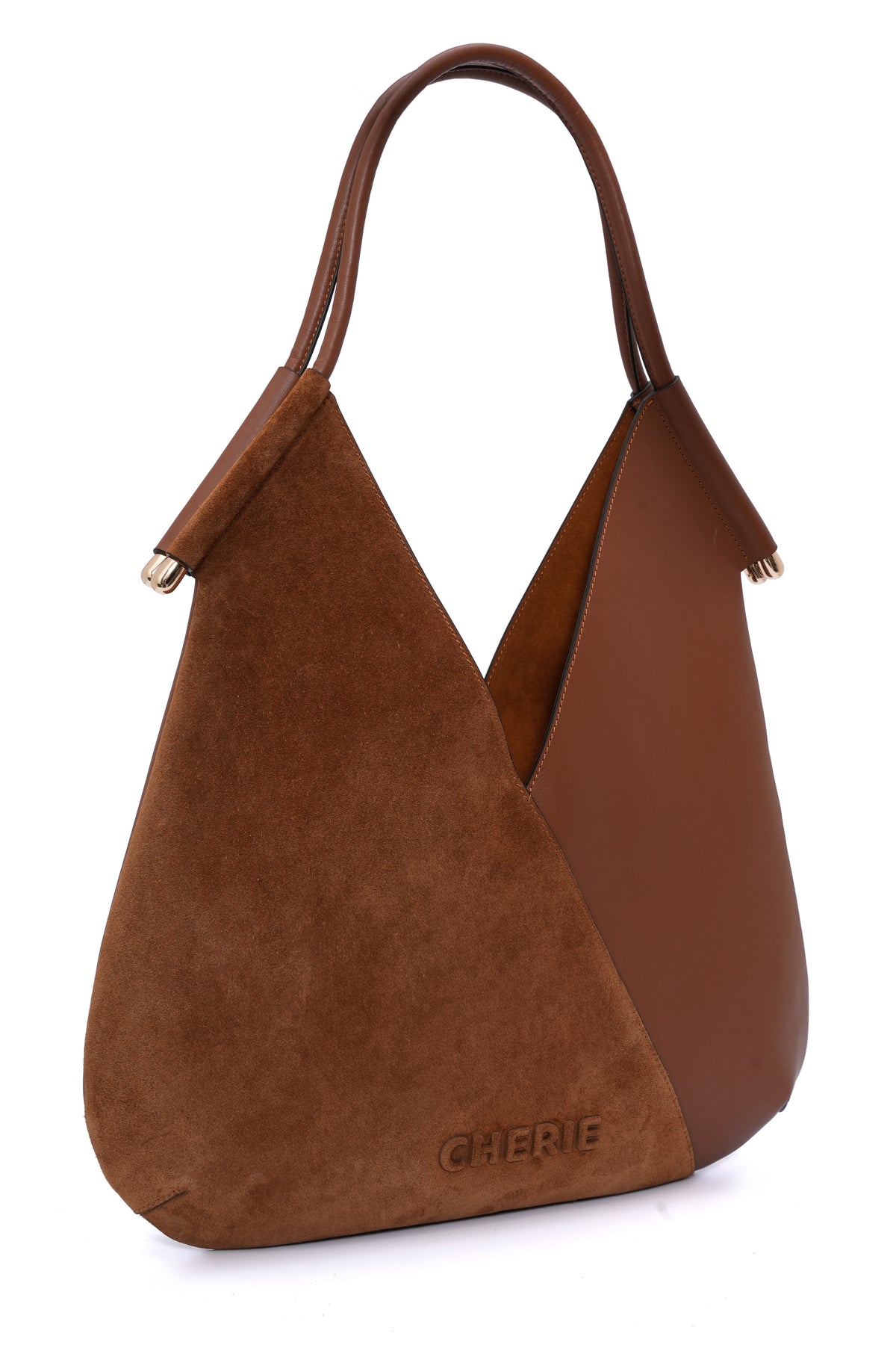 Katrina tan suede/leather shoulder bag
