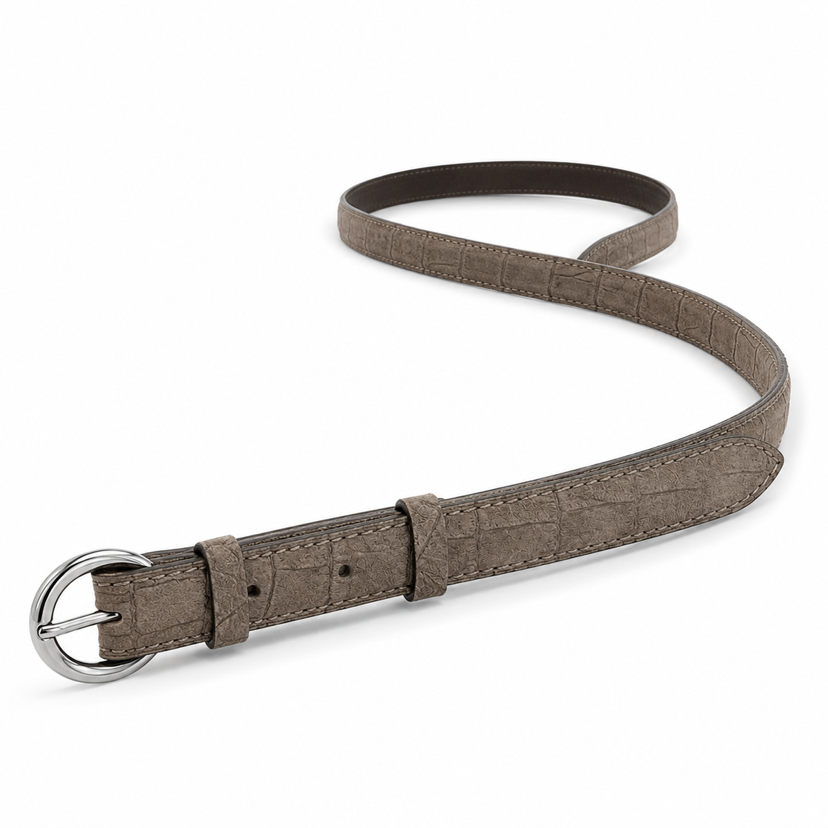 Dany Belt - Taupe Croc Süet
