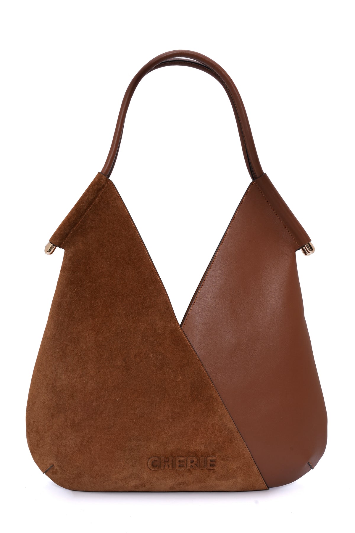 Katrina tan suede/leather shoulder bag