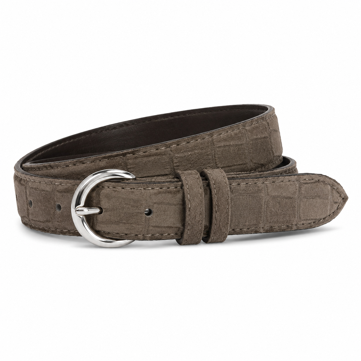 Dany Belt - Taupe Croc Süet