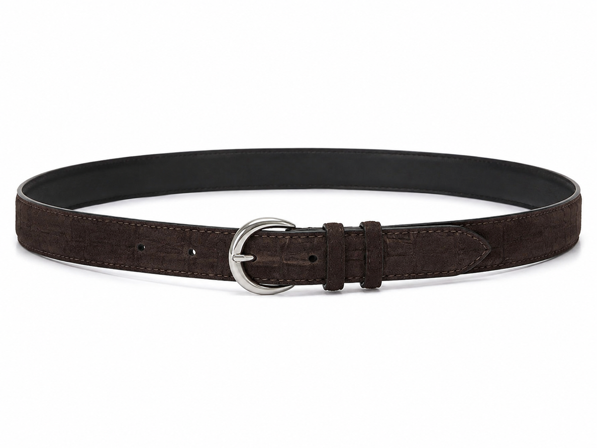 Dany Belt - Kahverengi Croc Süet