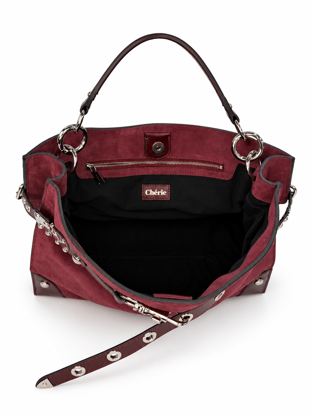 Trapper burgundy suede