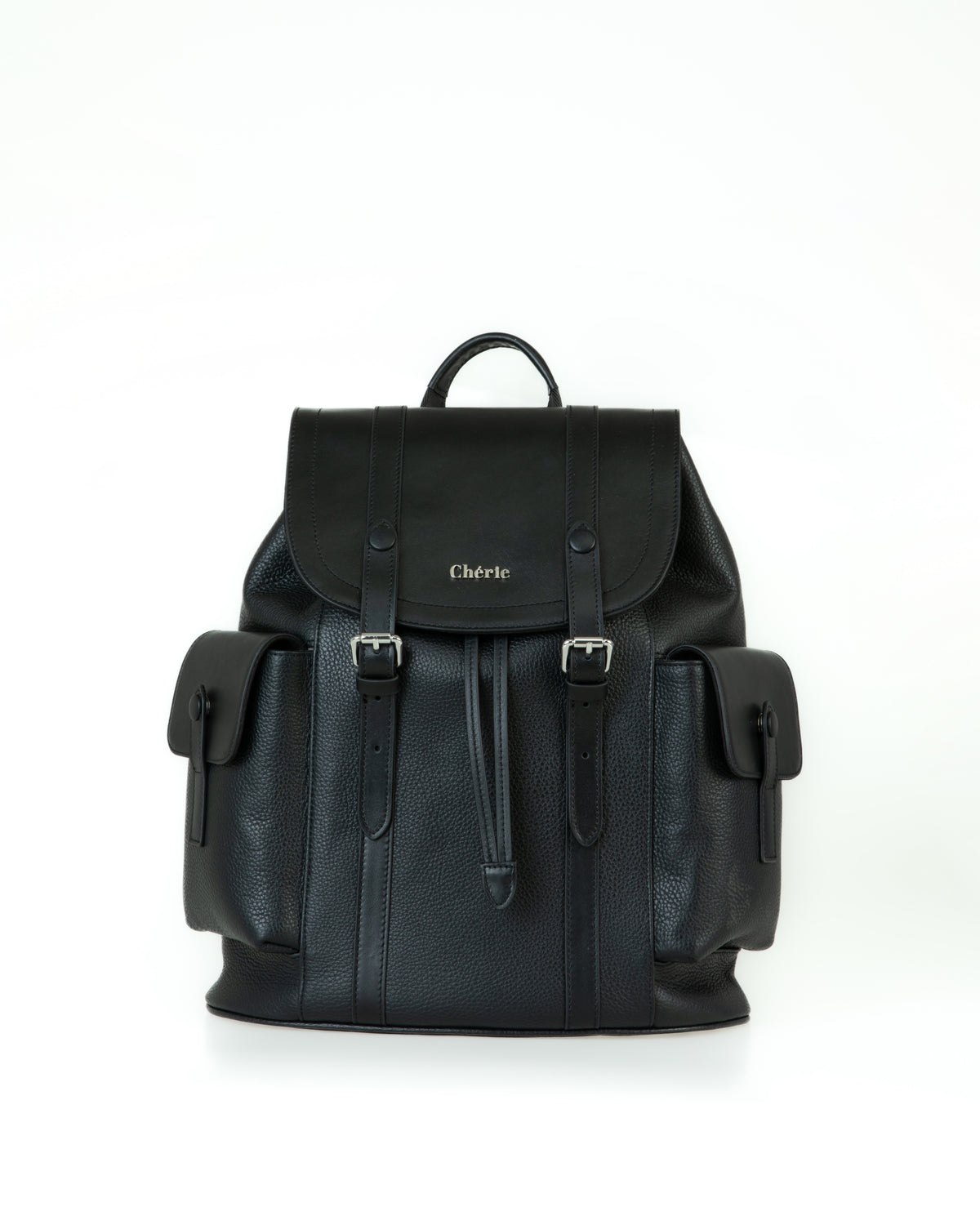 cosby black leather backpack
