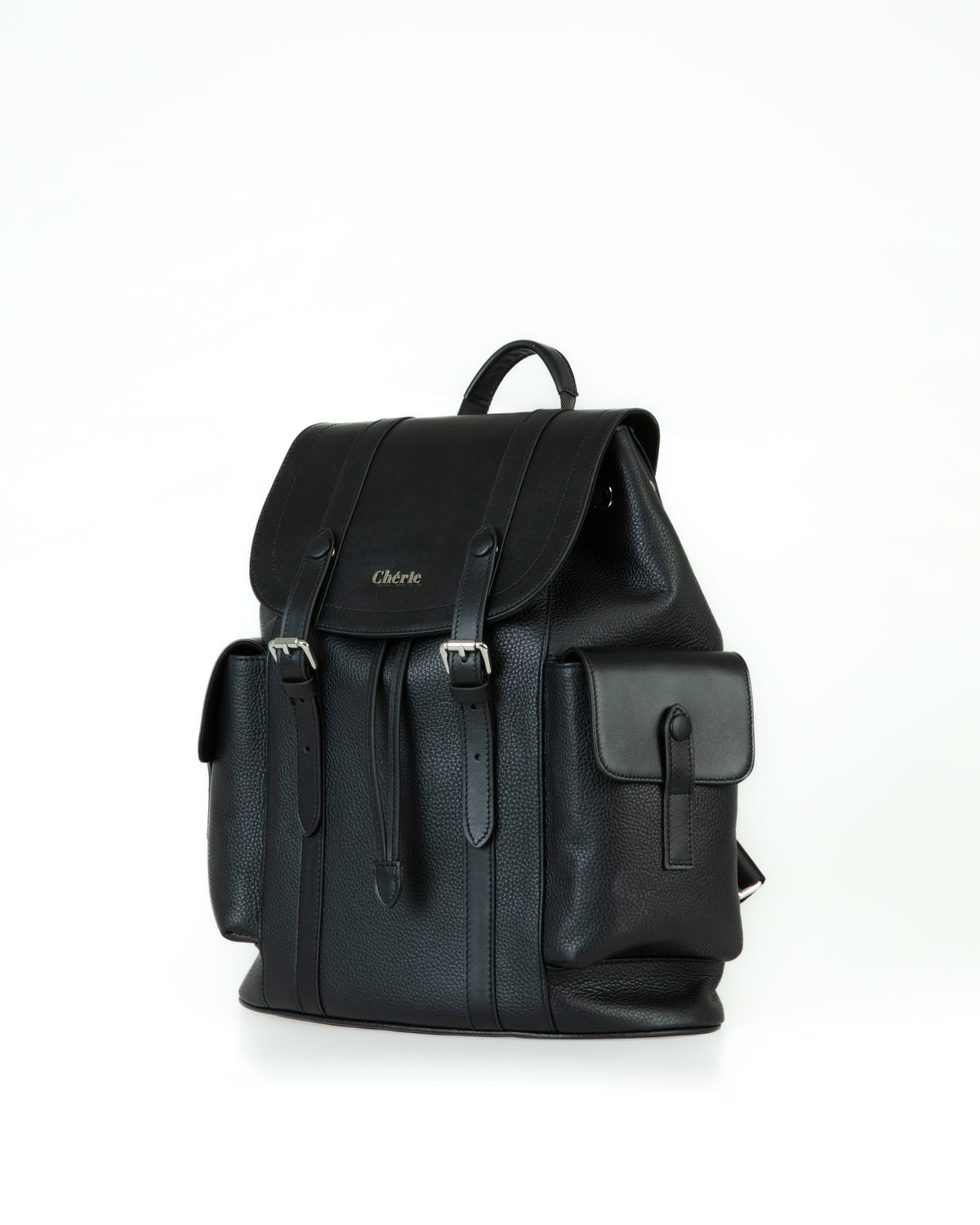 cosby black leather backpack