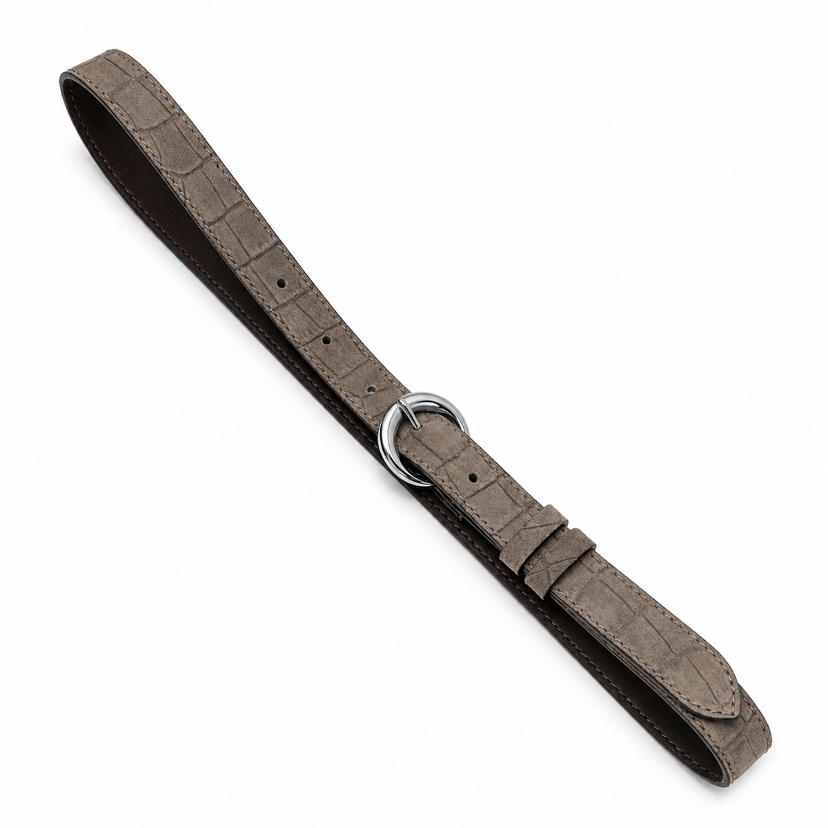 Dany Belt - Taupe Croc Süet
