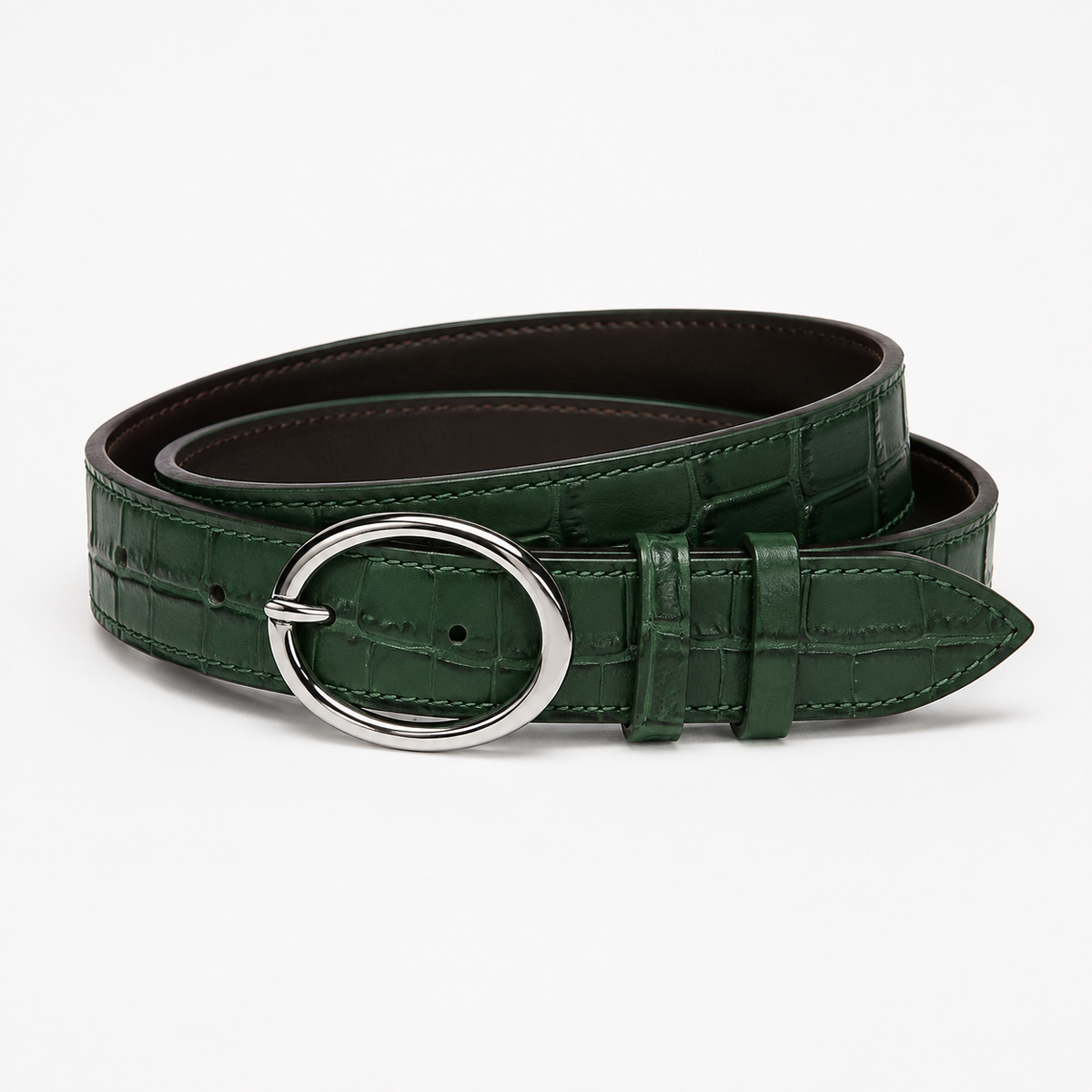 Serena Belt - Yeşil Croc Deri