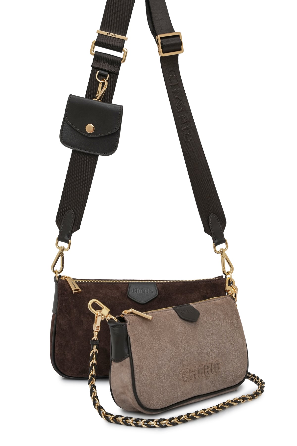 Lovita suede brown/taupe