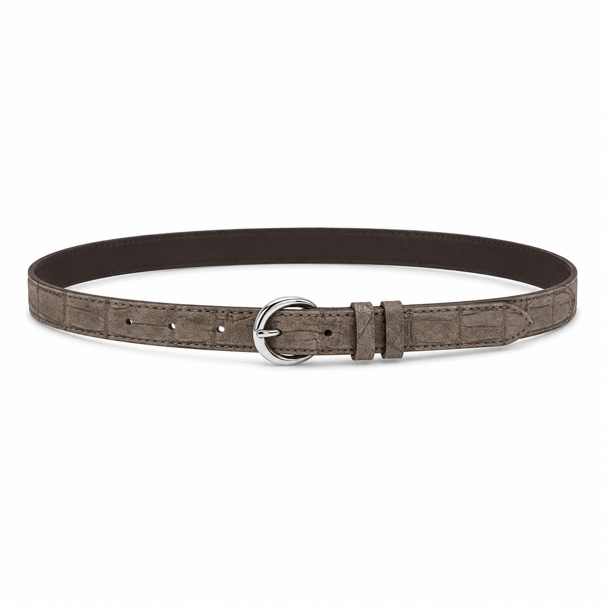 Dany Belt - Taupe Croc Süet