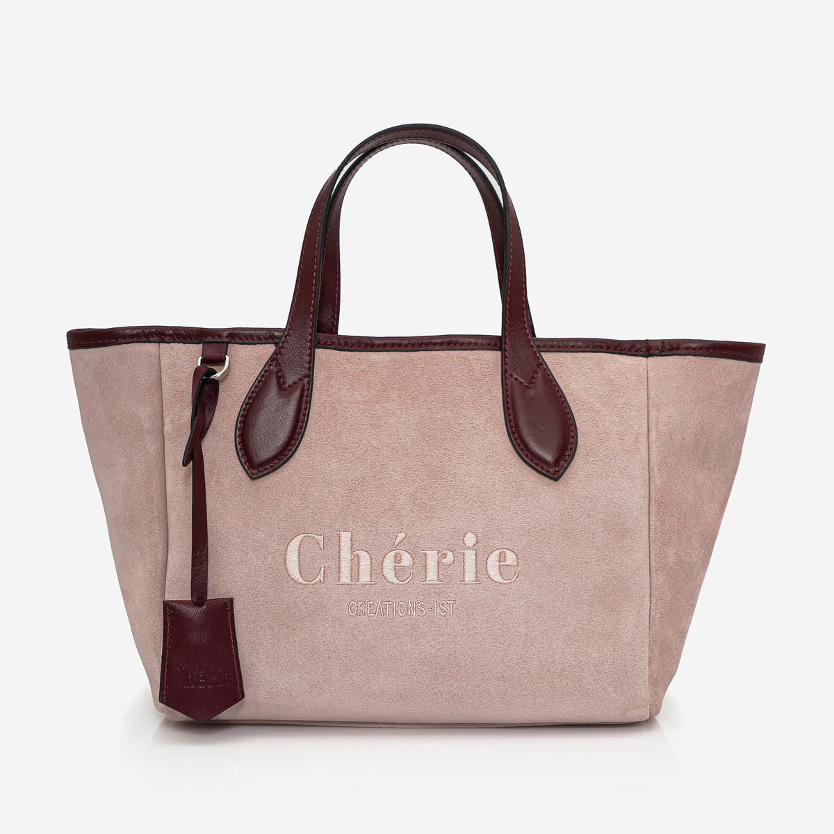 Rachel Pink Suede/Burgundy leather