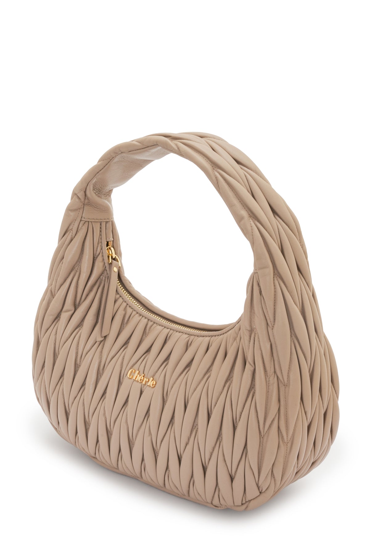 Phoebe leather large taupe