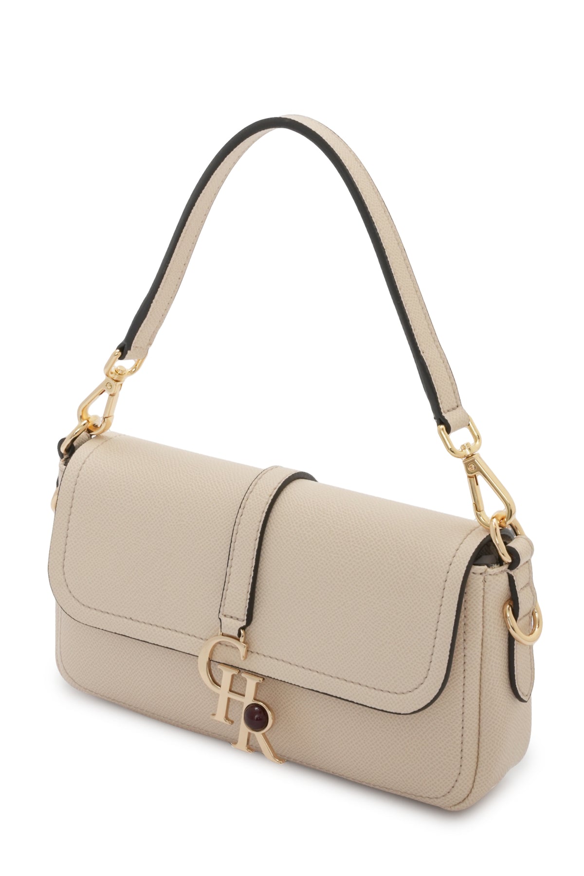 Stella - Beige Vegan Leather Mini Shoulder Bag