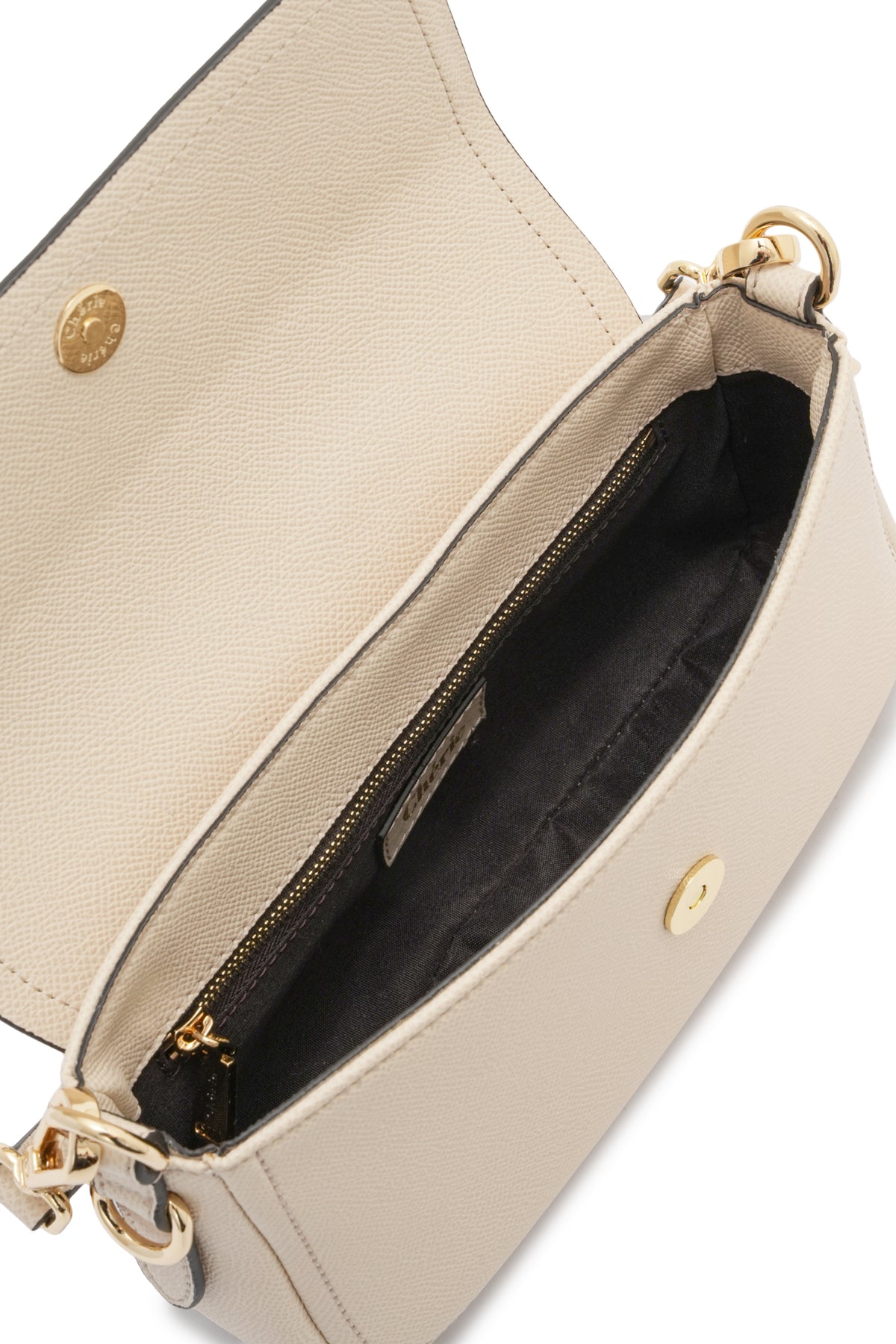 Stella - Beige Vegan Leather Mini Shoulder Bag