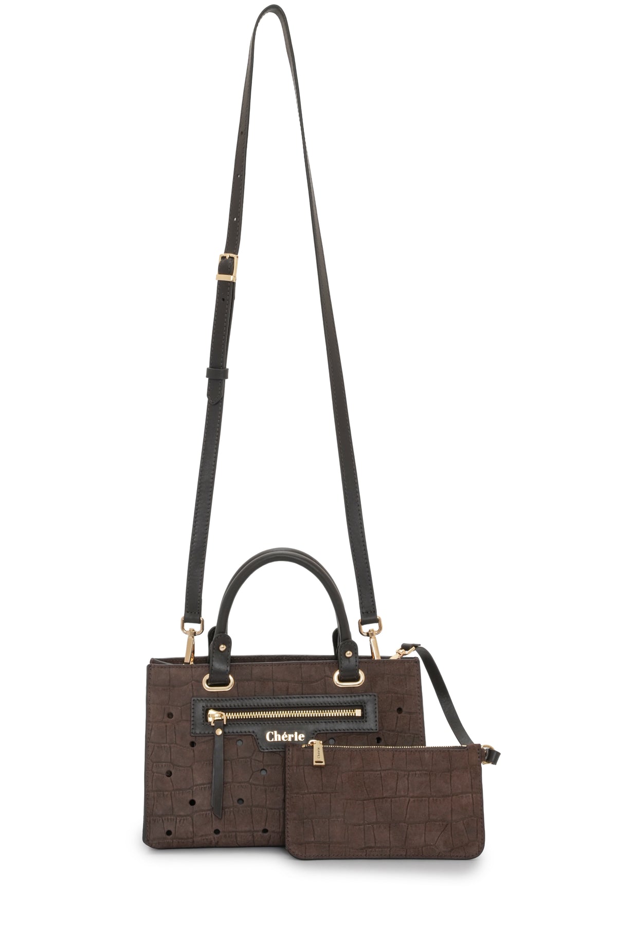 Paris - Brown Croc Suede  Mini