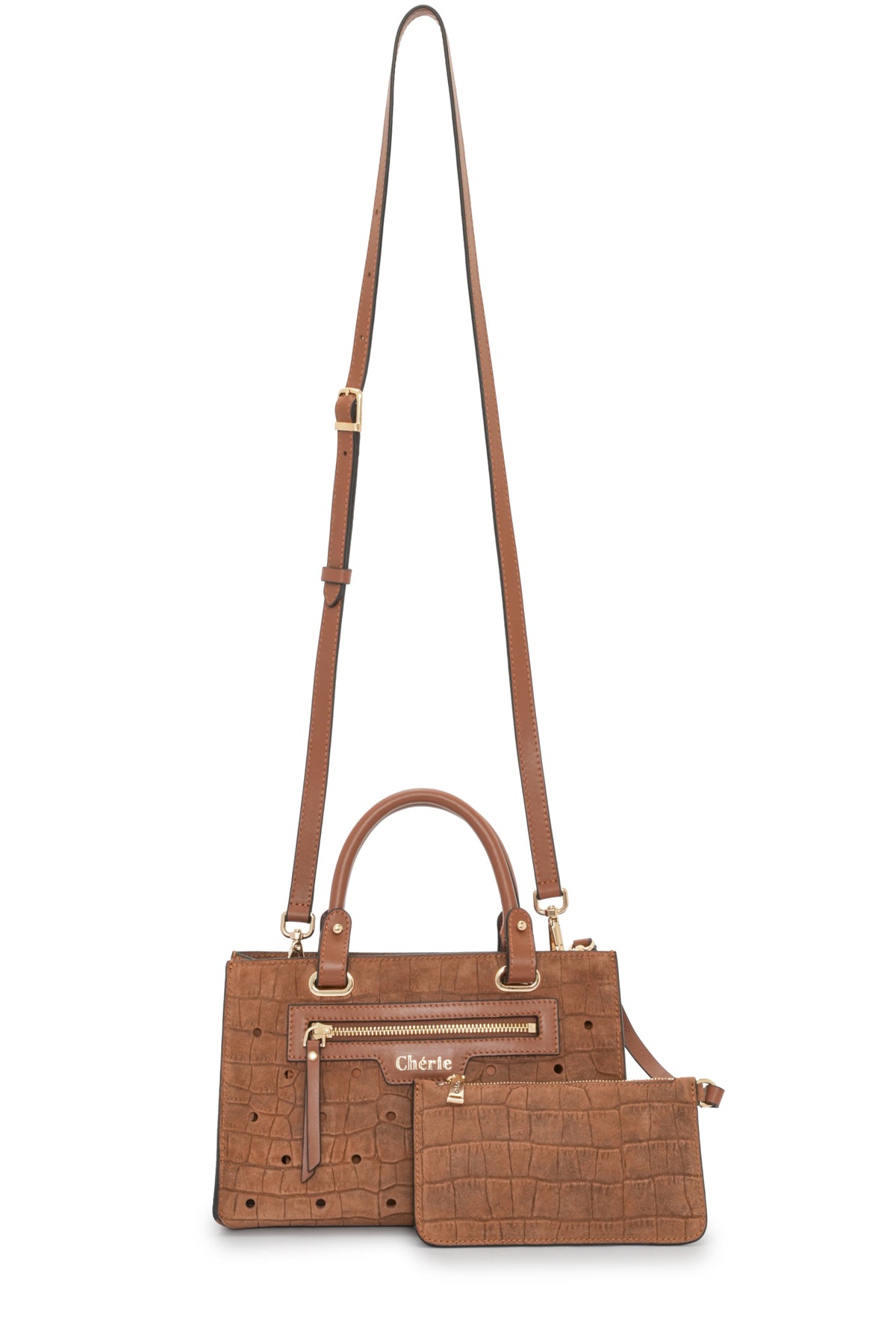 Paris - Tan Croc Suede  Mini