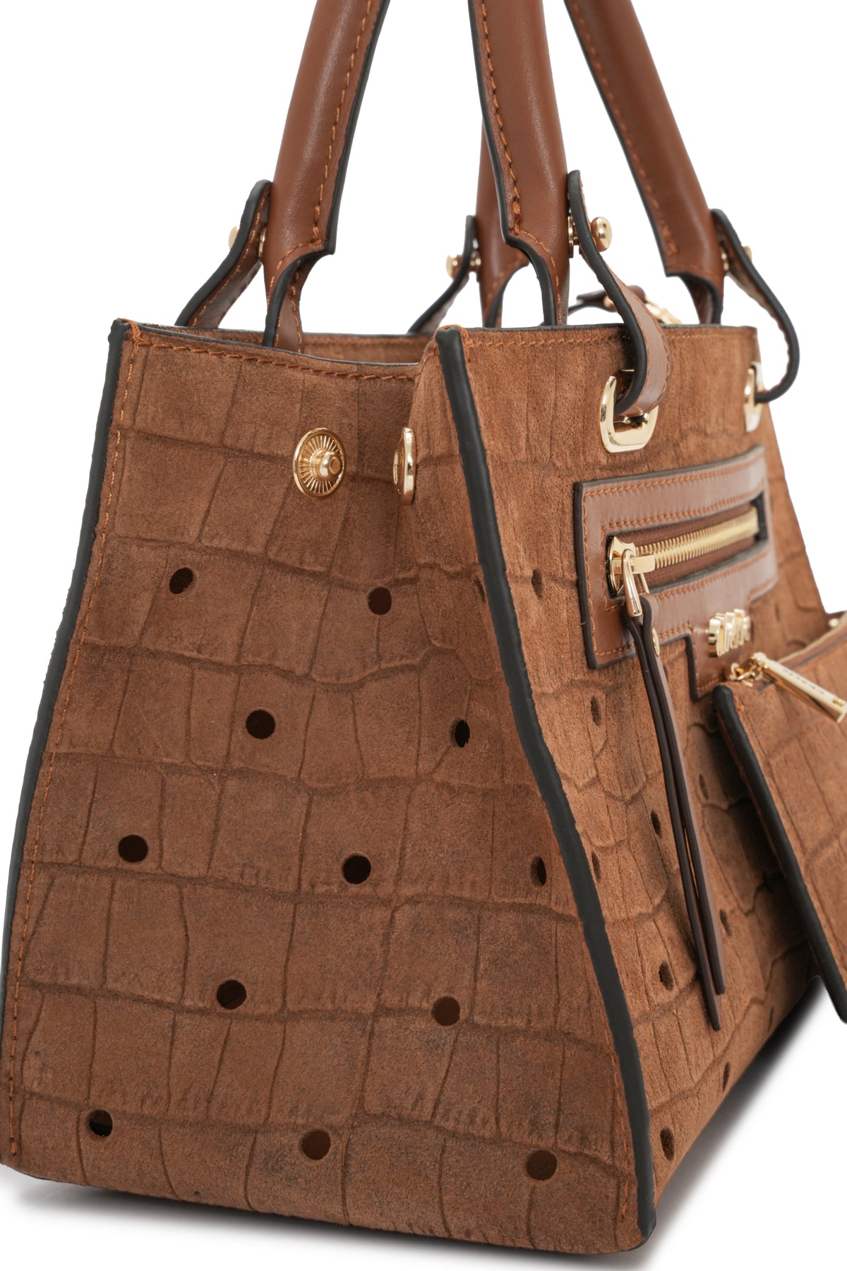 Paris - Tan Croc Suede  Mini