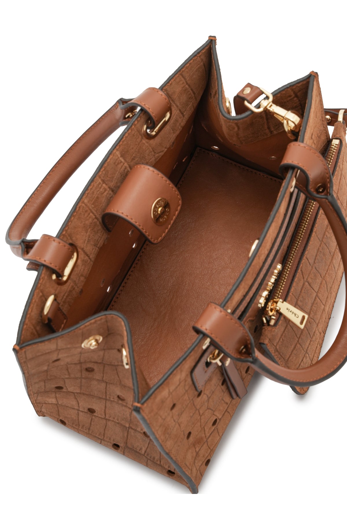 Paris - Tan Croc Suede  Mini