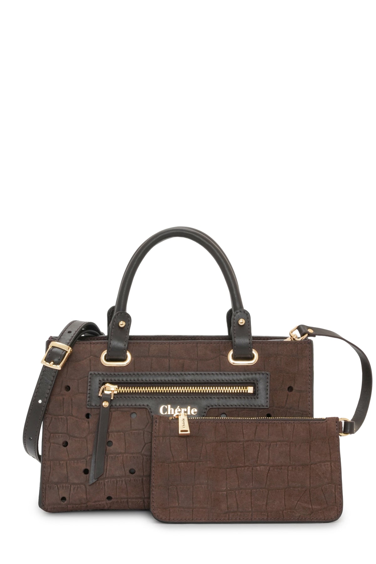 Paris - Brown Croc Suede  Mini