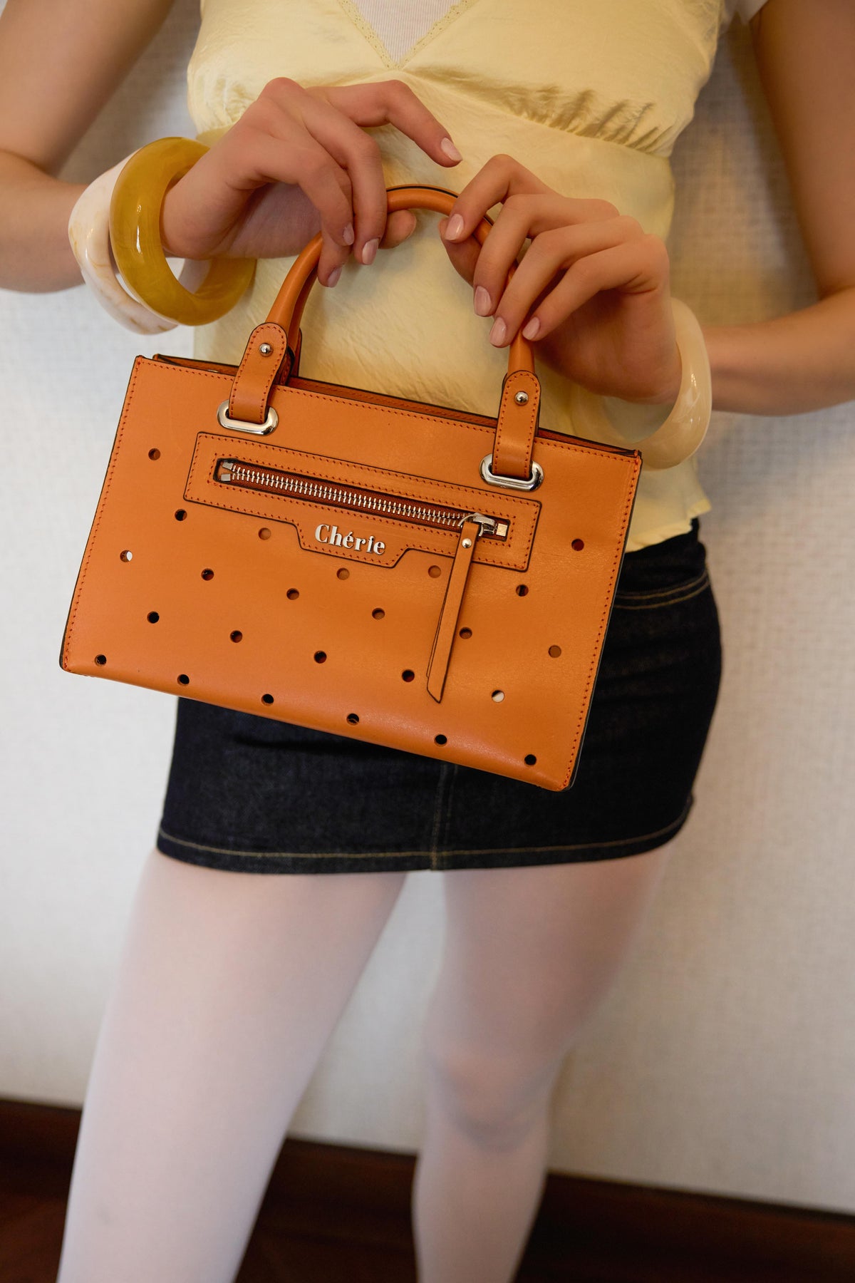 Paris - Orange Leather Mini