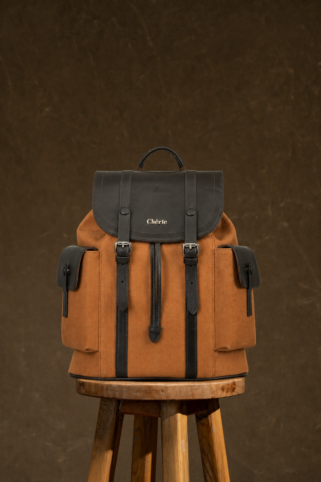 cosby tan canvas backpack