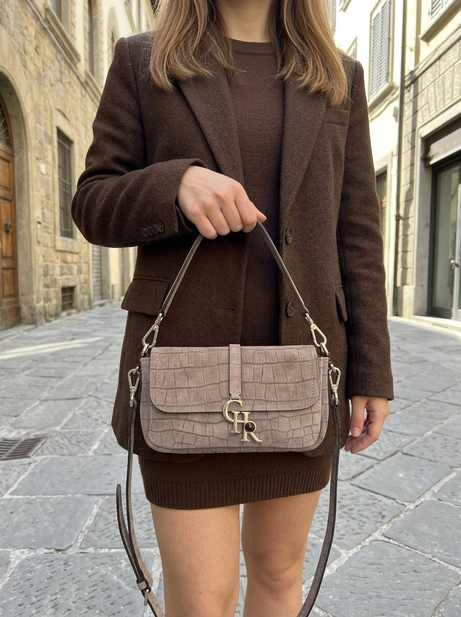 Stella Rock Croc Suede Mini - model üzerinde