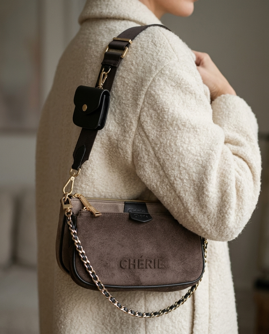 Lovita suede taupe brown - model