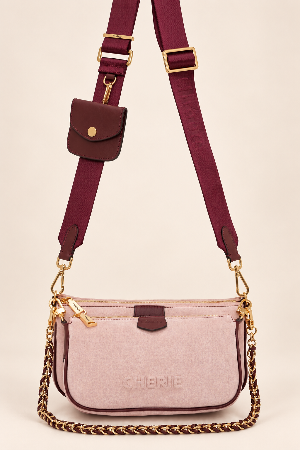 Chérie Lovita süet pudra bordo ürün fotoğrafı 1