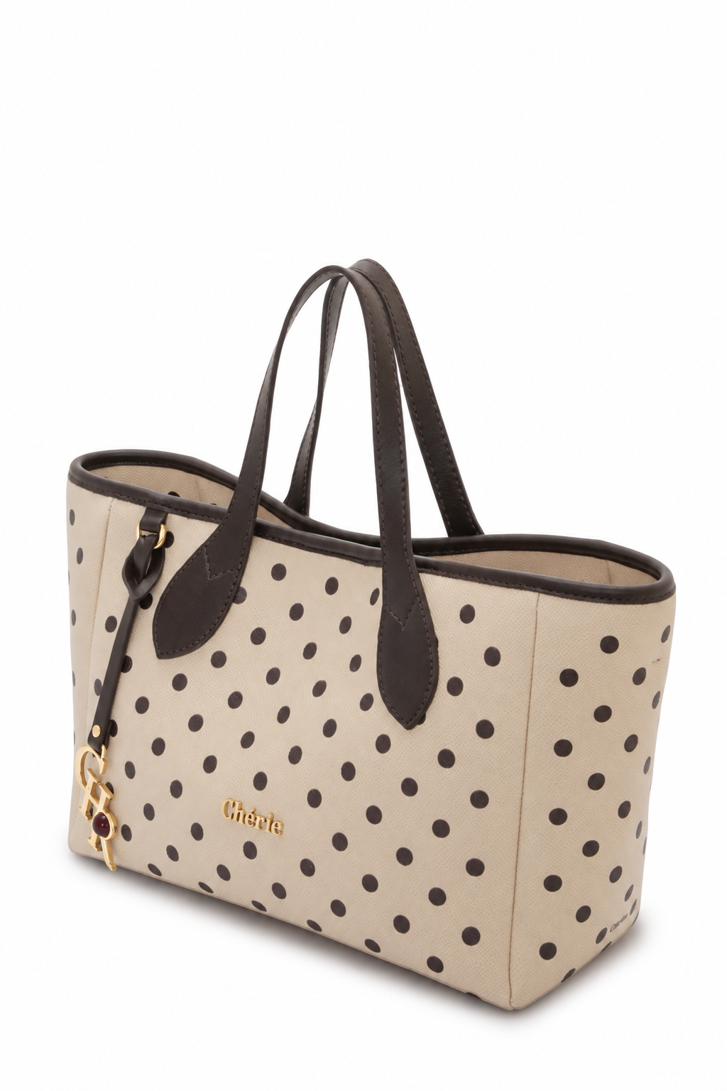 Rachel Beige Medium vegan deri – altın renk aksesuarlar